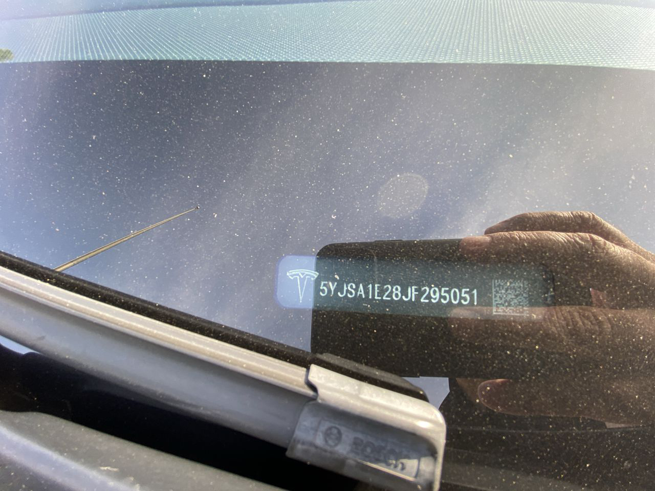 Tesla 2018 MS 100D Vin 5YJSA1E28JF295051